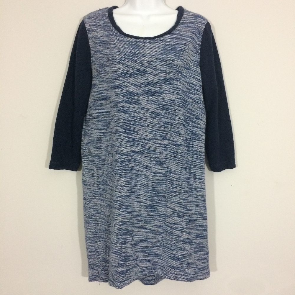 Gap Sweater Dress Womens M Reverse Terry Navy Uniform Long Sleeve 100% Cotton - Picture 1 of 5